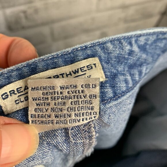 Vintage 90s Great Northwest Clothing Company Drawstring High Rise Denim Capris - Picture 8 of 16